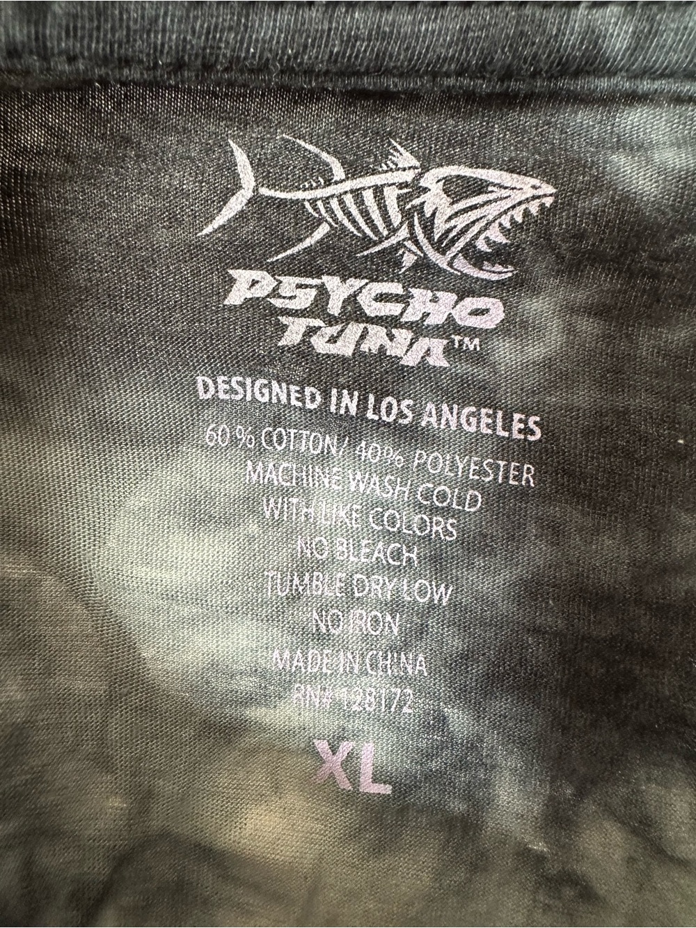 Psycho Tuna Watercolor Tie-Dye Graphic Tee - Black, White & Pink/Purple - Picture 6 of 8